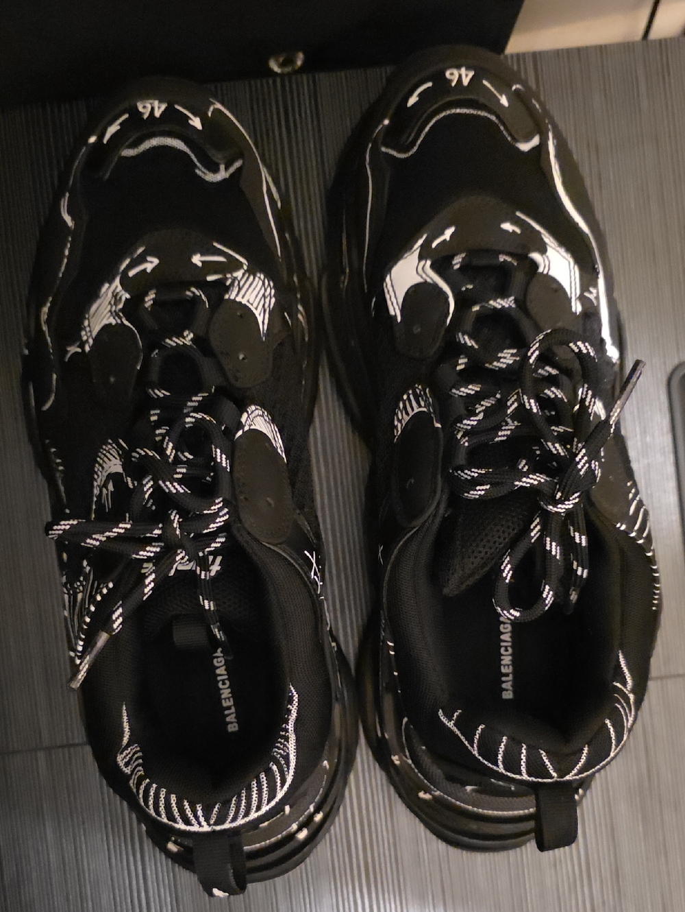 Balenciaga Black Sneakers with White Detailing